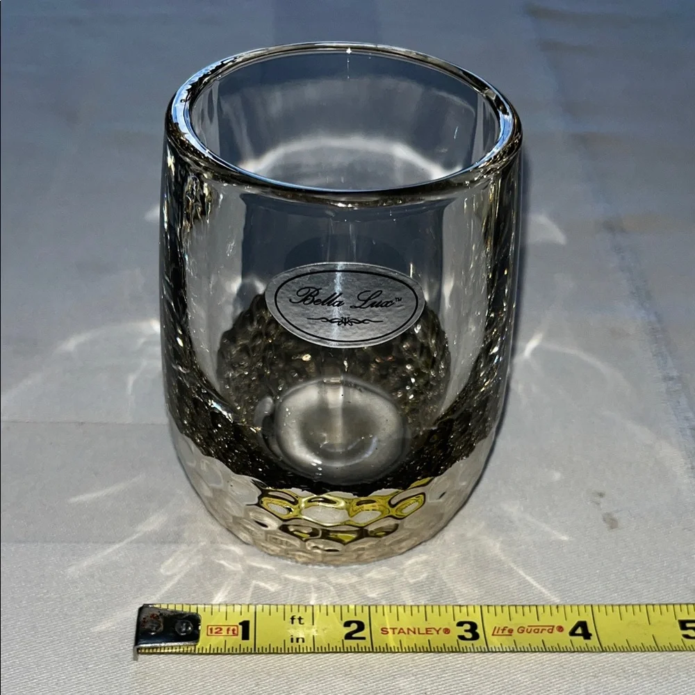 Bella Lux Bathroom Accessories Set Of Two Silver Tumbler Plus A Planter